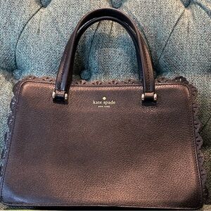 Kate Spade Black Fordham Court Marielle Satchel with lace cutouts. So stylish!